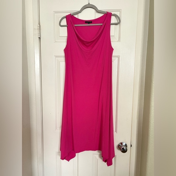 Eileen Fisher Viscose Jersey Hanker Hem LOTUS Dress M Pink - Picture 2 of 4